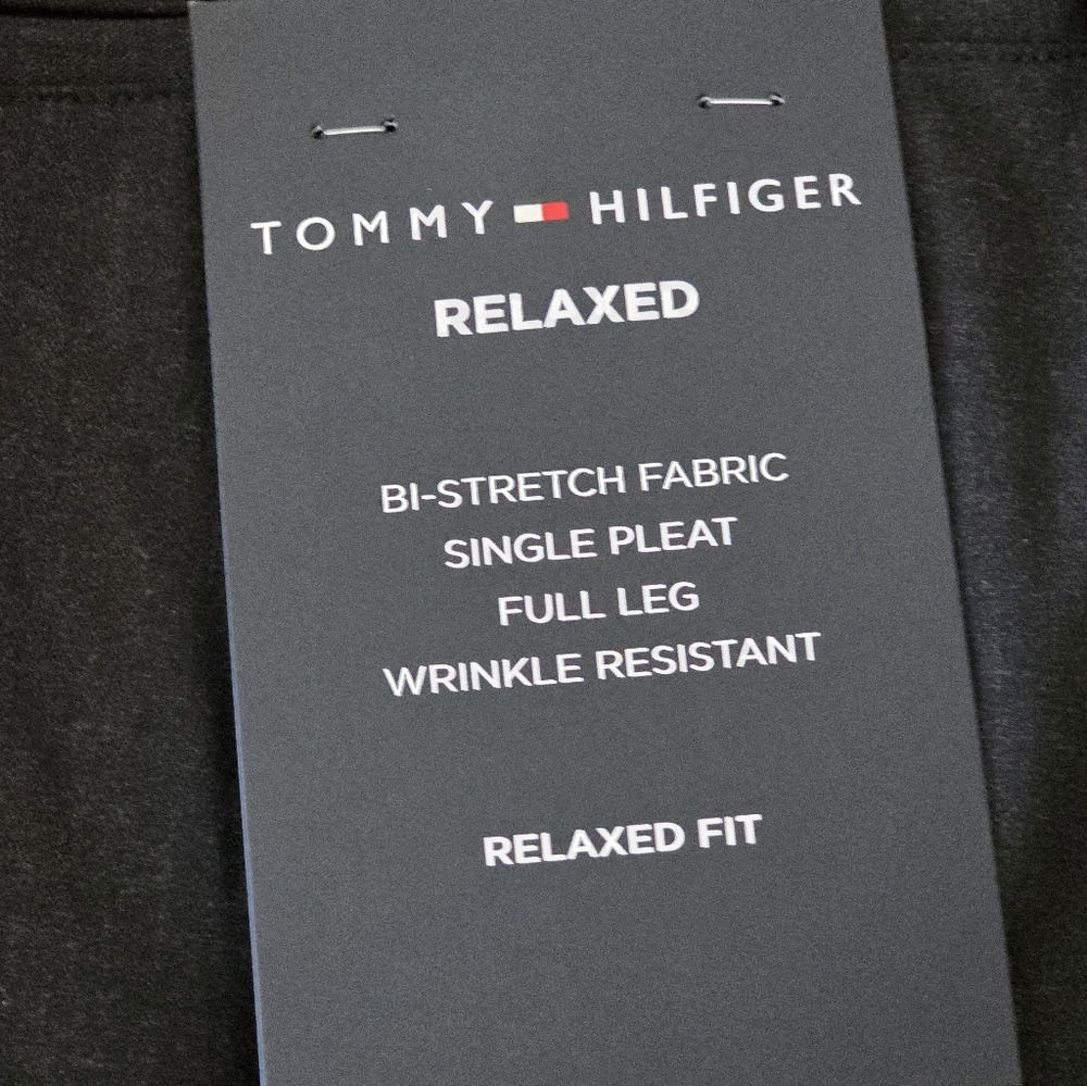 Tommy Hilfiger Mens Dress Pants 34x32 Wrinkle Free Charcoal Career $95 Relax Fit - Picture 3 of 6